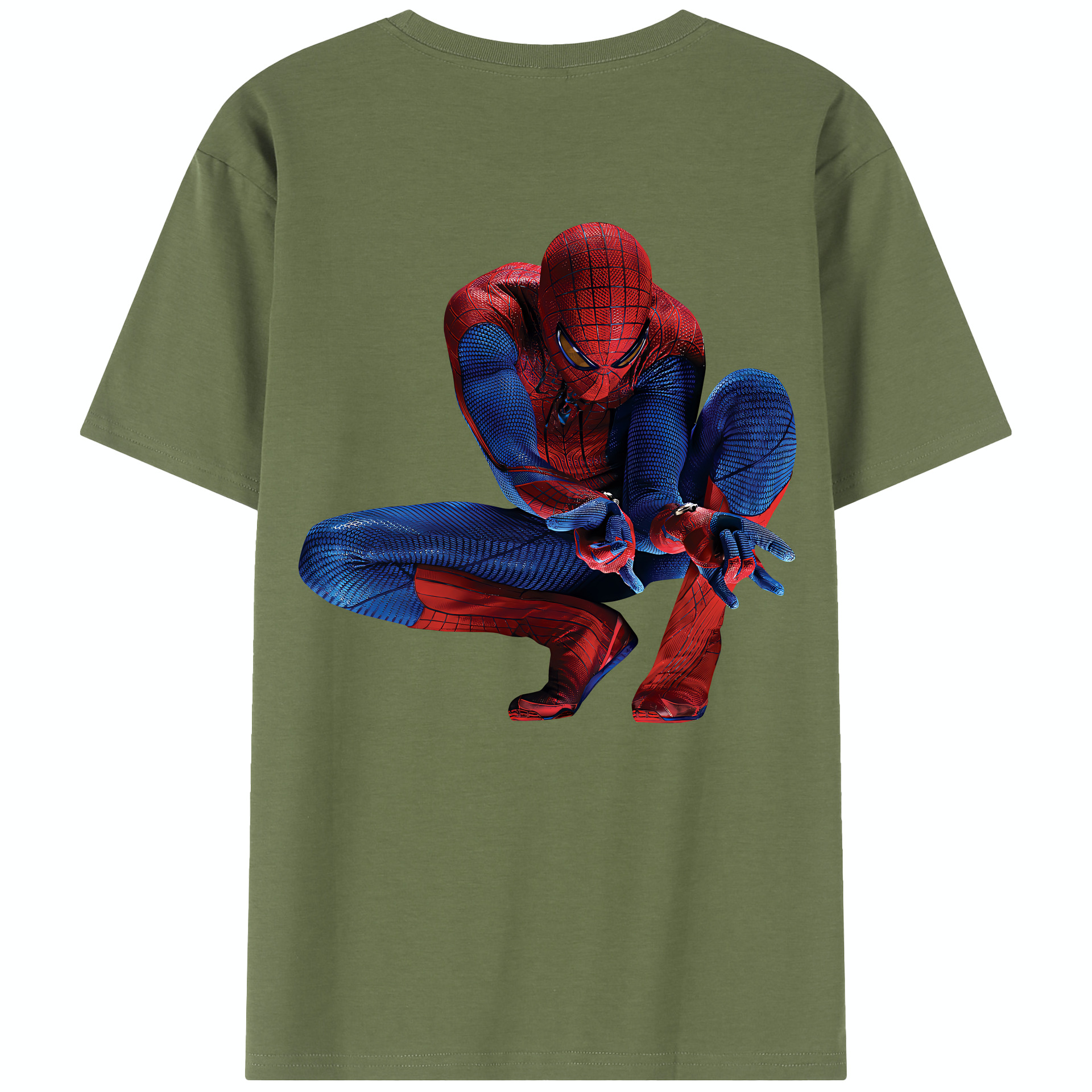 （画像用） Spider Man スパイダーマン 綿100％半袖Tシャツ（背面プリント）